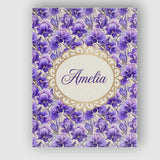 Personalised Name Purple Iris Flower Garden Custom  Bespoke Interior Contemporary Canvas Wall Art Print Decor Picture Ready to Hang