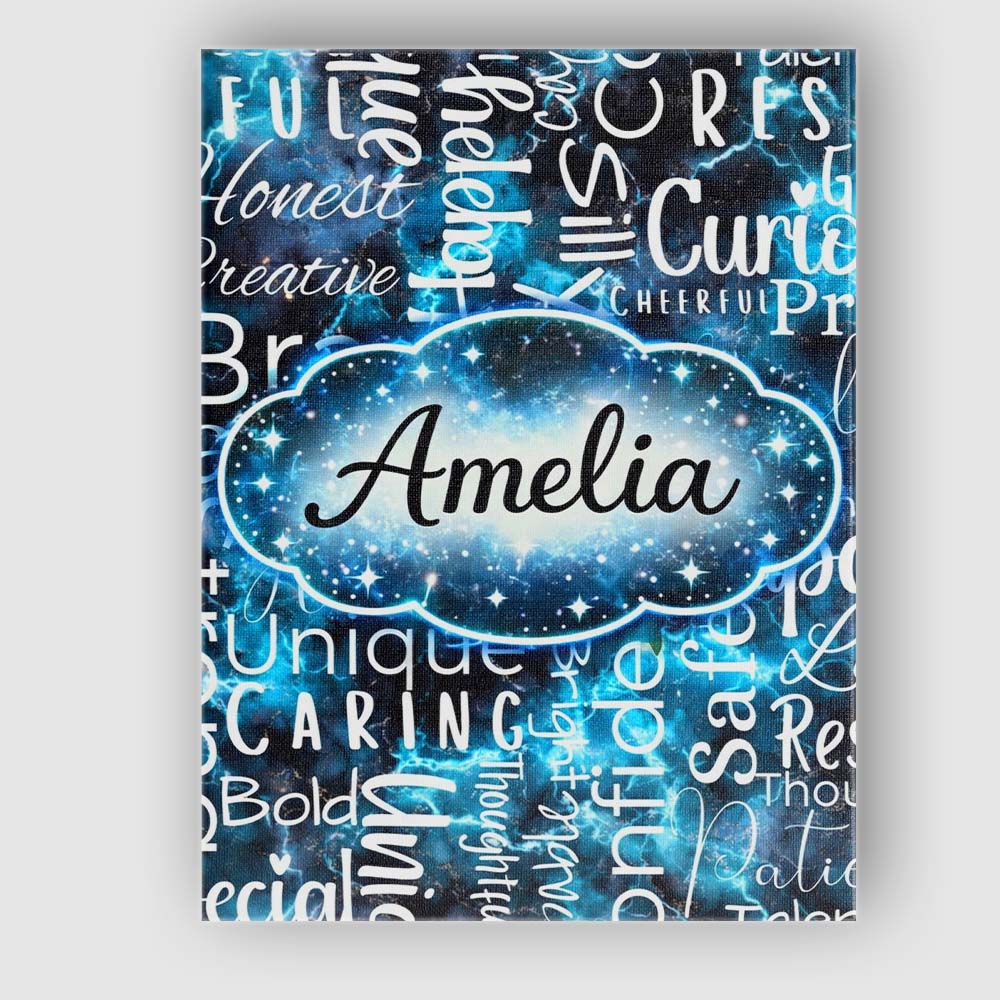 Personalised Name Splatter Paint Typography Multicolour Black Custom Contemporary Display Canvas Wall Art Print Decor Picture Ready to Hang