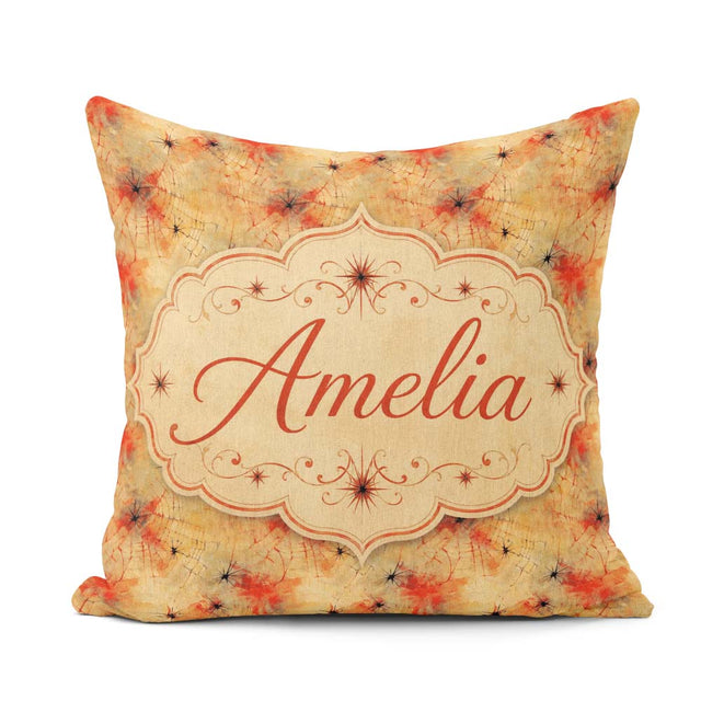 Custom Name Abstract Red Spider Grunge Texture Seamless Pattern Square Filled Cushion Throw Pillow Sofa Bed Home Decor Zip Washable UK Made
