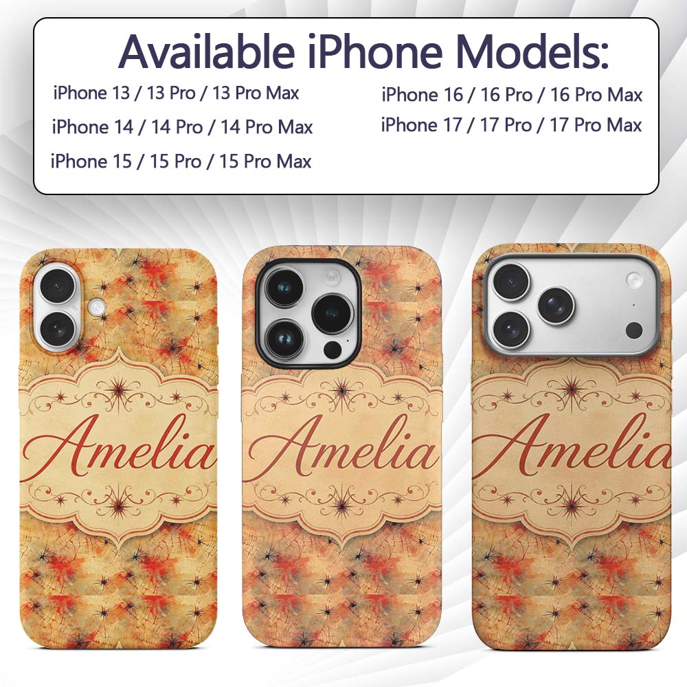 Abstract Red Spider Web Grunge Texture Seamless Custom Name Protective Phone Case Mobile Cover Durable Everyday Smartphone Shock Resistant