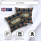Custom Name Roaring Tiger Head Bold Wildlife Seamless Pattern Square Filled Cushion Throw Pillow Sofa Bed Home Decor Zip Washable UK Made