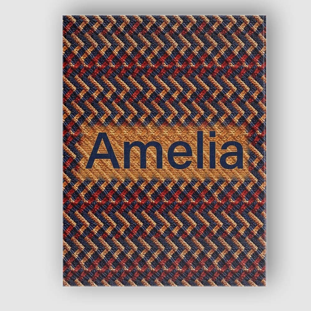 Personalised Name Woven Zigzag Chevron Custom  Modern Room Accent Elegant Feature Canvas Wall Art Print Decor Picture Ready to Hang