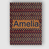 Personalised Name Woven Zigzag Chevron Custom  Modern Room Accent Elegant Feature Canvas Wall Art Print Decor Picture Ready to Hang