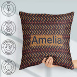 Custom Name Woven Zigzag Chevron Textile Texture Seamless Lovely Square Filled Cushion Throw Pillow Sofa Bed Home Decor Zip Washable UK Made