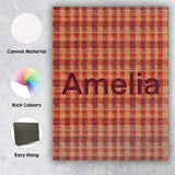 Personalised Name Warm Earth Tone Woven Custom  Modern Room Accent Elegant Feature Canvas Wall Art Print Decor Picture Ready to Hang