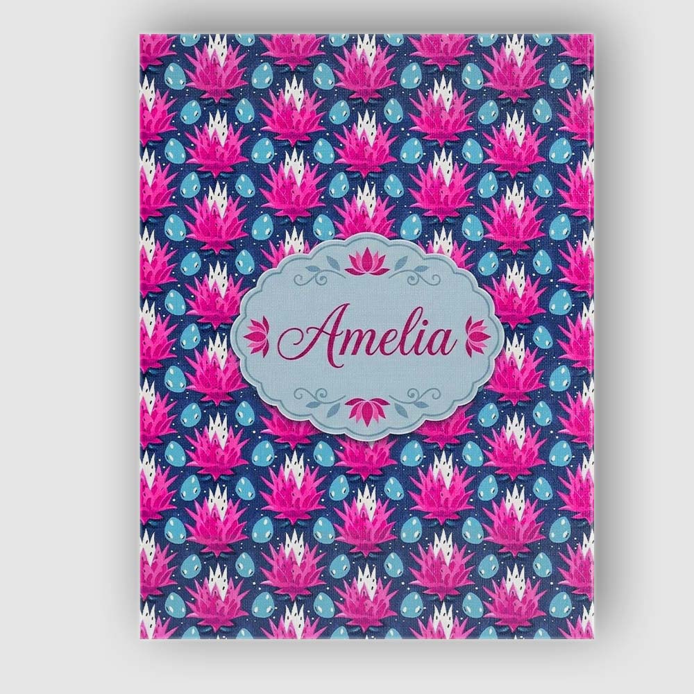 Personalised Name Pink Lotus Flower and Custom  Modern Room Accent Elegant Feature Canvas Wall Art Print Decor Picture Ready to Hang