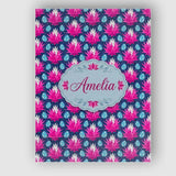 Personalised Name Pink Lotus Flower and Custom  Modern Room Accent Elegant Feature Canvas Wall Art Print Decor Picture Ready to Hang