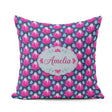 Custom Name Pink Lotus Flower and Seed Pods Seamless Pattern Square Filled Cushion Throw Pillow Sofa Bed Home Decor Zip Washable UK Made