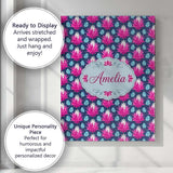 Personalised Name Pink Lotus Flower and Custom  Modern Room Accent Elegant Feature Canvas Wall Art Print Decor Picture Ready to Hang