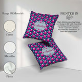 Custom Name Pink Lotus Flower and Seed Pods Seamless Pattern Square Filled Cushion Throw Pillow Sofa Bed Home Decor Zip Washable UK Made