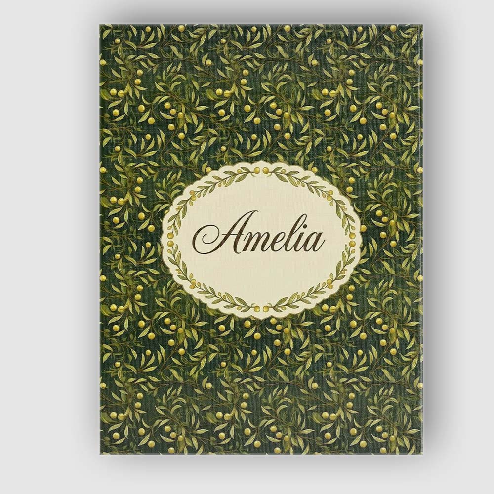 Personalised Name Elegant Olive Branch Custom  Unique Gift Idea Modern Room Accent Canvas Wall Art Print Decor Picture Ready to Hang