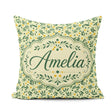 Custom Name Minimal Olive Leaves and Berries Soft Green Seamless Square Filled Cushion Throw Pillow Sofa Bed Home Decor Zip Washable UK Made