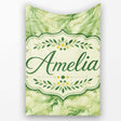 Soft Green Abstract Marble Swirl Seamless Pattern Cute Unique Gift  Personalised Custom Name Super Soft Fleece Blanket Bed Sofa Throw