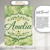 Soft Green Abstract Marble Swirl Seamless Pattern Cute Unique Gift  Personalised Custom Name Super Soft Fleece Blanket Bed Sofa Throw