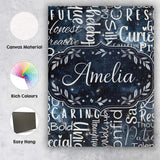 Personalised Name Galaxy Sparkle Typography Black Motivational Word Custom Canvas Wall Art Print Decor Picture Ready to Hang