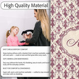 Classic Burgundy Vintage Damask Floral Seamless Pattern Lovely  Personalised Custom Name Super Soft Fleece Blanket Bed Sofa Throw