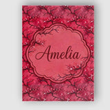 Personalised Name Watercolor Red Cherry Custom  Modern Room Accent Elegant Feature Canvas Wall Art Print Decor Picture Ready to Hang