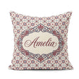 Custom Name Red Blue Floral Tile Mosaic Seamless Pattern Lovely Square Filled Cushion Throw Pillow Sofa Bed Home Decor Zip Washable UK Made