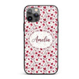 Elegant Pink Floral Blossom Branch Printed Design Custom Name Protective Phone Case Mobile Cover Durable Everyday Smartphone Shock Resistant