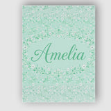 Personalised Name Delicate White Wildflower Custom  Bespoke Interior Contemporary Canvas Wall Art Print Decor Picture Ready to Hang