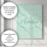 Personalised Name Delicate White Wildflower Custom  Bespoke Interior Contemporary Canvas Wall Art Print Decor Picture Ready to Hang