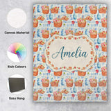 Personalised Name Watercolor Picnic Basket Custom  Unique Gift Idea Elegant Feature Canvas Wall Art Print Decor Picture Ready to Hang