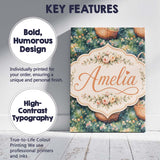 Personalised Name Artistic Wicker Basket in Custom  Bespoke Interior Contemporary Canvas Wall Art Print Decor Picture Ready to Hang