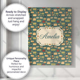 Personalised Name Cute Picnic Baskets and Custom  Unique Gift Idea Elegant Feature Canvas Wall Art Print Decor Picture Ready to Hang