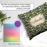 Custom Name Picnic Baskets and Camping Items Dark Green Seamless Square Filled Cushion Throw Pillow Sofa Bed Home Decor Zip Washable UK Made