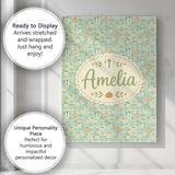 Personalised Name Soft Pastel Picnic Basket Custom  Bespoke Interior Contemporary Canvas Wall Art Print Decor Picture Ready to Hang
