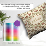 Custom Name Rustic Picnic Basket with and Garden Items Seamless Square Filled Cushion Throw Pillow Sofa Bed Home Decor Zip Washable UK Made