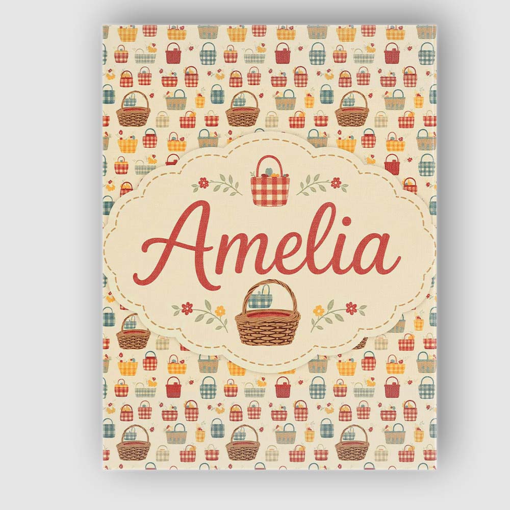 Personalised Name Autumn Style Checkered Custom  Unique Gift Idea Elegant Feature Canvas Wall Art Print Decor Picture Ready to Hang