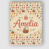 Personalised Name Autumn Style Checkered Custom  Unique Gift Idea Elegant Feature Canvas Wall Art Print Decor Picture Ready to Hang