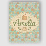 Personalised Name Cute Wicker Picnic Custom Premium Decorative Design Modern Room Accent Canvas Wall Art Print Decor Picture Ready to Hang