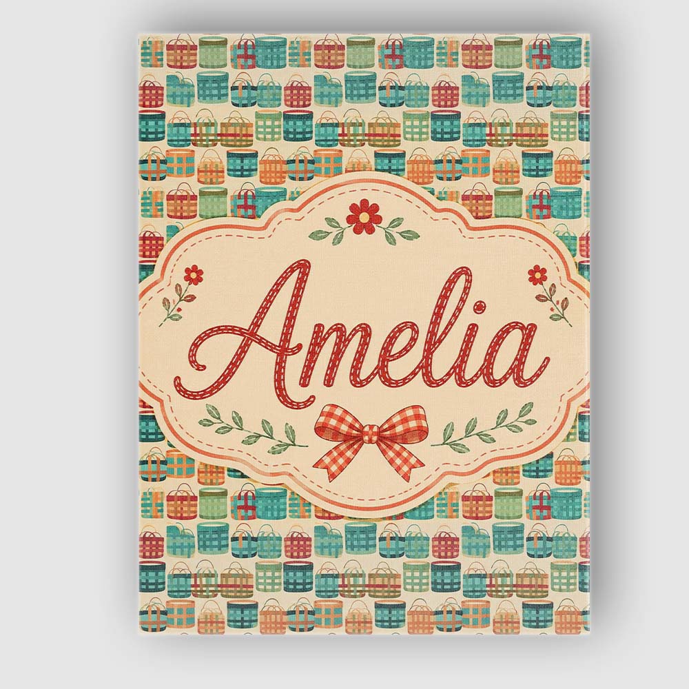 Personalised Name Colorful Modern Picnic Custom  Unique Gift Idea Elegant Feature Canvas Wall Art Print Decor Picture Ready to Hang