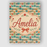 Personalised Name Colorful Modern Picnic Custom  Unique Gift Idea Elegant Feature Canvas Wall Art Print Decor Picture Ready to Hang