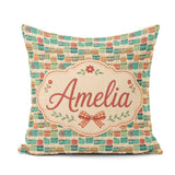 Custom Name Colorful Modern Baskets Geometric Seamless Pattern Square Filled Cushion Throw Pillow Sofa Bed Home Decor Zip Washable UK Made
