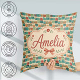 Custom Name Colorful Modern Baskets Geometric Seamless Pattern Square Filled Cushion Throw Pillow Sofa Bed Home Decor Zip Washable UK Made