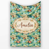 Impressionist Garden Picnic Baskets Floral Landscape Seamless Lovely  Personalised Custom Name Super Soft Fleece Blanket Bed Sofa Throw