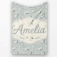 Elegant Flying Seagulls Soft Cloud Sky Seamless Pattern Lovely  Personalised Custom Name Super Soft Fleece Blanket Bed Sofa Throw