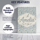 Personalised Name Elegant Flying Seagulls Custom  Bespoke Decorative Contemporary Canvas Wall Art Print Decor Picture Ready to Hang