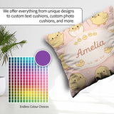 Custom Name Cute Easter Chick Egg Cartoon Animal Pattern Idea Square Filled Cushion Throw Pillow Sofa Bed Home Decor Zip Washable UK Made