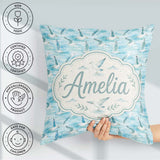 Custom Name Soft Watercolor Seagulls Ocean Breeze Pattern Lovely Square Filled Cushion Throw Pillow Sofa Bed Home Decor Zip Washable UK Made