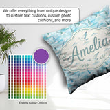 Custom Name Soft Watercolor Seagulls Ocean Breeze Pattern Lovely Square Filled Cushion Throw Pillow Sofa Bed Home Decor Zip Washable UK Made