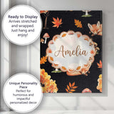 Personalised Name Autumn Fox Mushroom Forest Pattern Perfect Custom  Contemporary Canvas Wall Art Print Decor Picture Ready to Hang