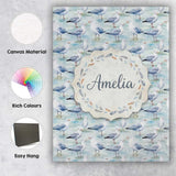 Personalised Name Soft Watercolor Seagulls Custom  Unique Gift Idea Elegant Feature Canvas Wall Art Print Decor Picture Ready to Hang