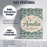 Personalised Name Seagulls Flying Over Custom  Modern Room Accent Elegant Feature Canvas Wall Art Print Decor Picture Ready to Hang