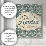 Personalised Name Seagulls Flying Over Custom  Modern Room Accent Elegant Feature Canvas Wall Art Print Decor Picture Ready to Hang