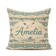 Custom Name Seagulls Flying Sea Horizon Scenic Seamless Pattern Square Filled Cushion Throw Pillow Sofa Bed Home Decor Zip Washable UK Made