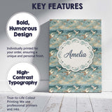 Personalised Name Painterly Seagulls Flying Custom  Bespoke Interior Contemporary Canvas Wall Art Print Decor Picture Ready to Hang